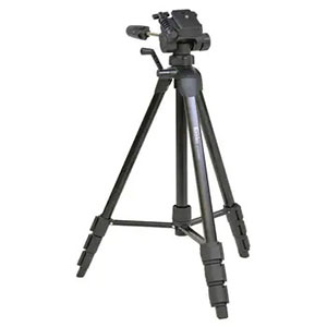 カメラ&ビデオ用軽量4段三脚スマホアダプター付き